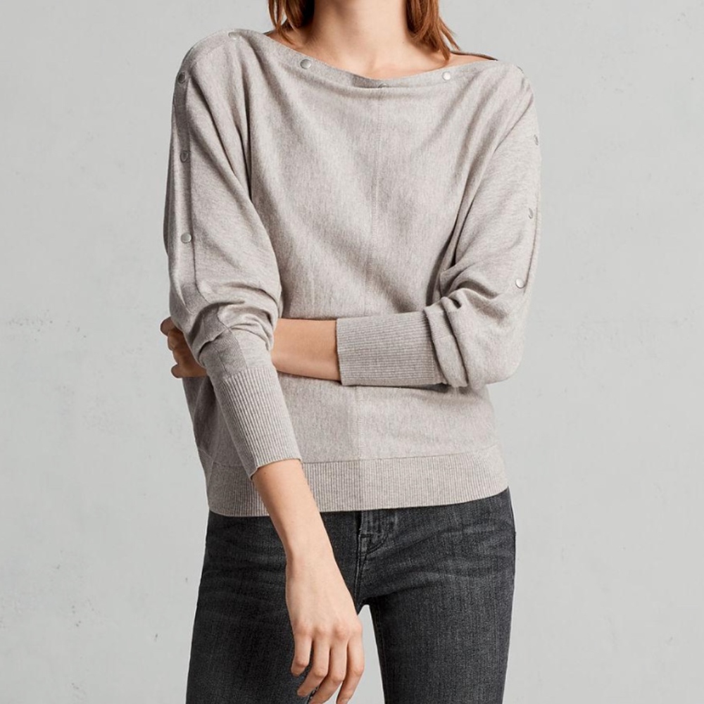 All Saints Elle Sweater in Oatmeal Small